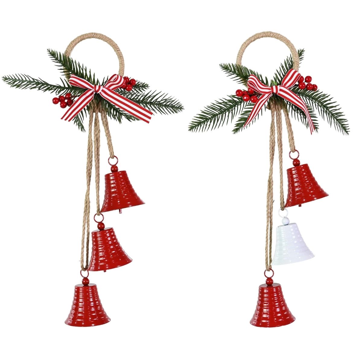 Christmas Triple Bells Hanger Berry Decoration 40cm Assorted