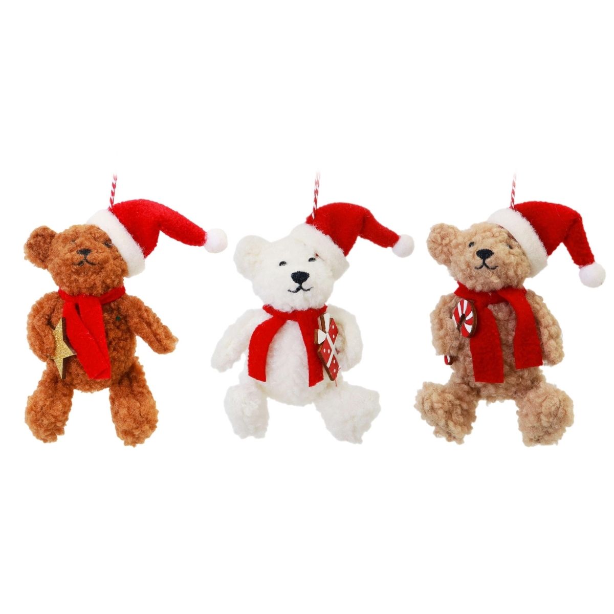 Christmas Hanging Plush Teddy Bear Assorted