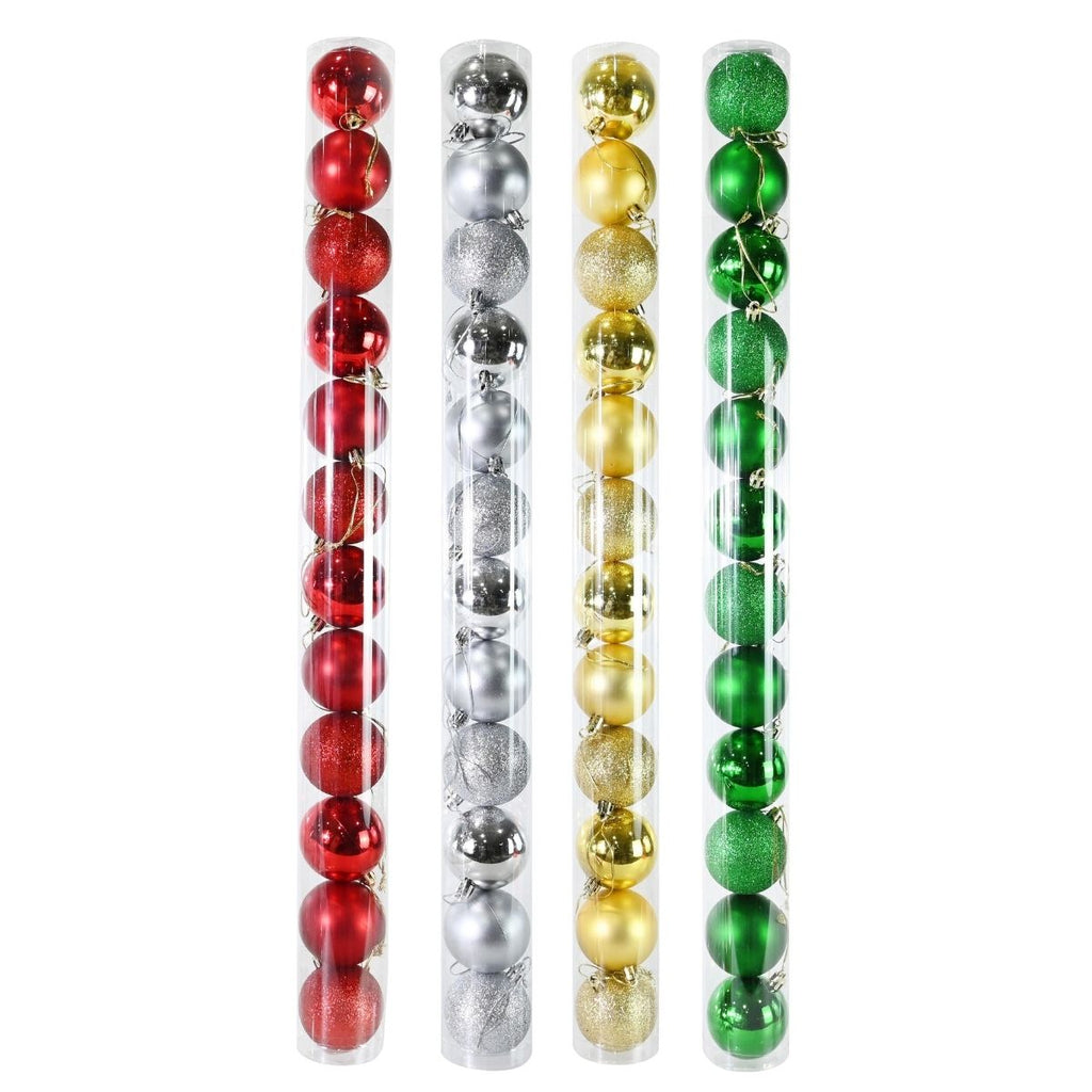 Christmas Baubles Traditional 6cm 12pk Assorted