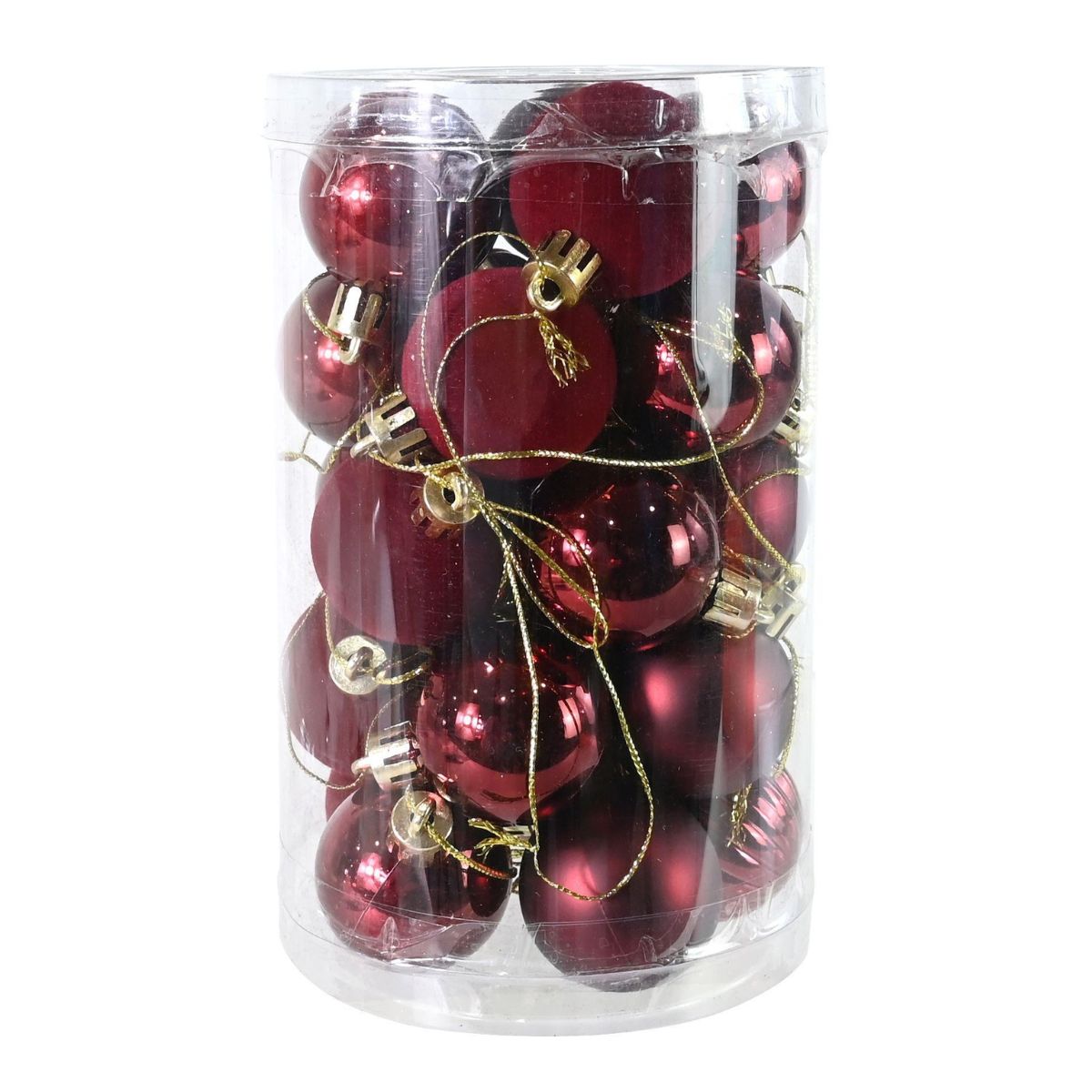 Christmas Baubles 40mm 25pk Burgundy